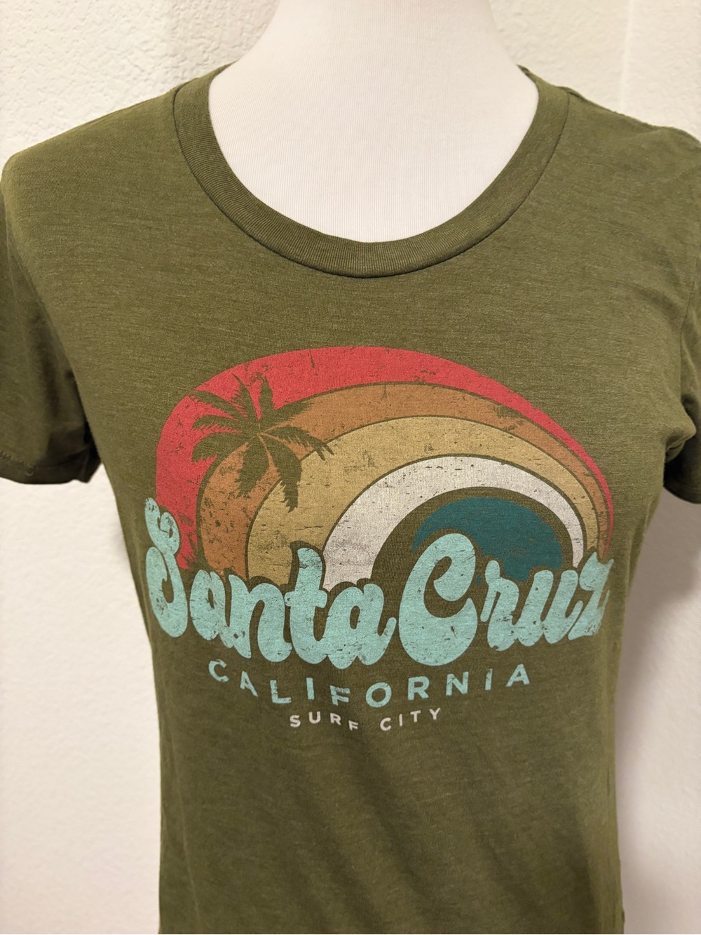 Santa Cruz Skateboards Olive Green Retro Wave Graphic Tee